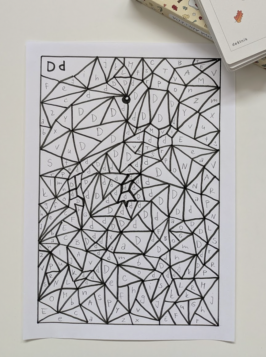 Dinosaur písmenková omalovánka